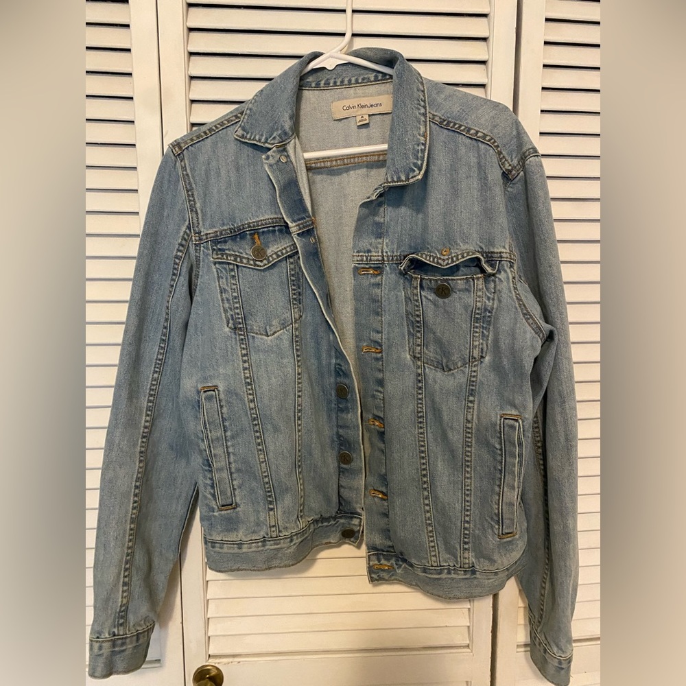 Calvin Klein trucker style jean jacket.